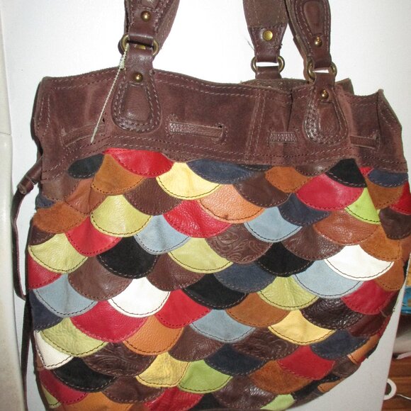 Lucky Brand Handbags - LUCKY BRAND VINTAGE INSPIRED PATCHWORK LEATHER suede hobo boho